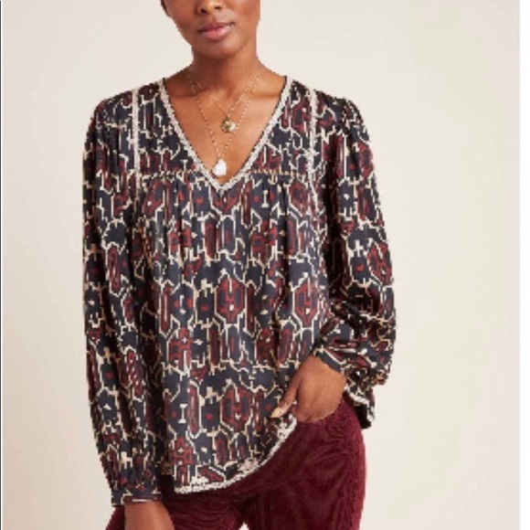 Anthropologie Maeve Veda Embroidered Blouse - Picture 1 of 13